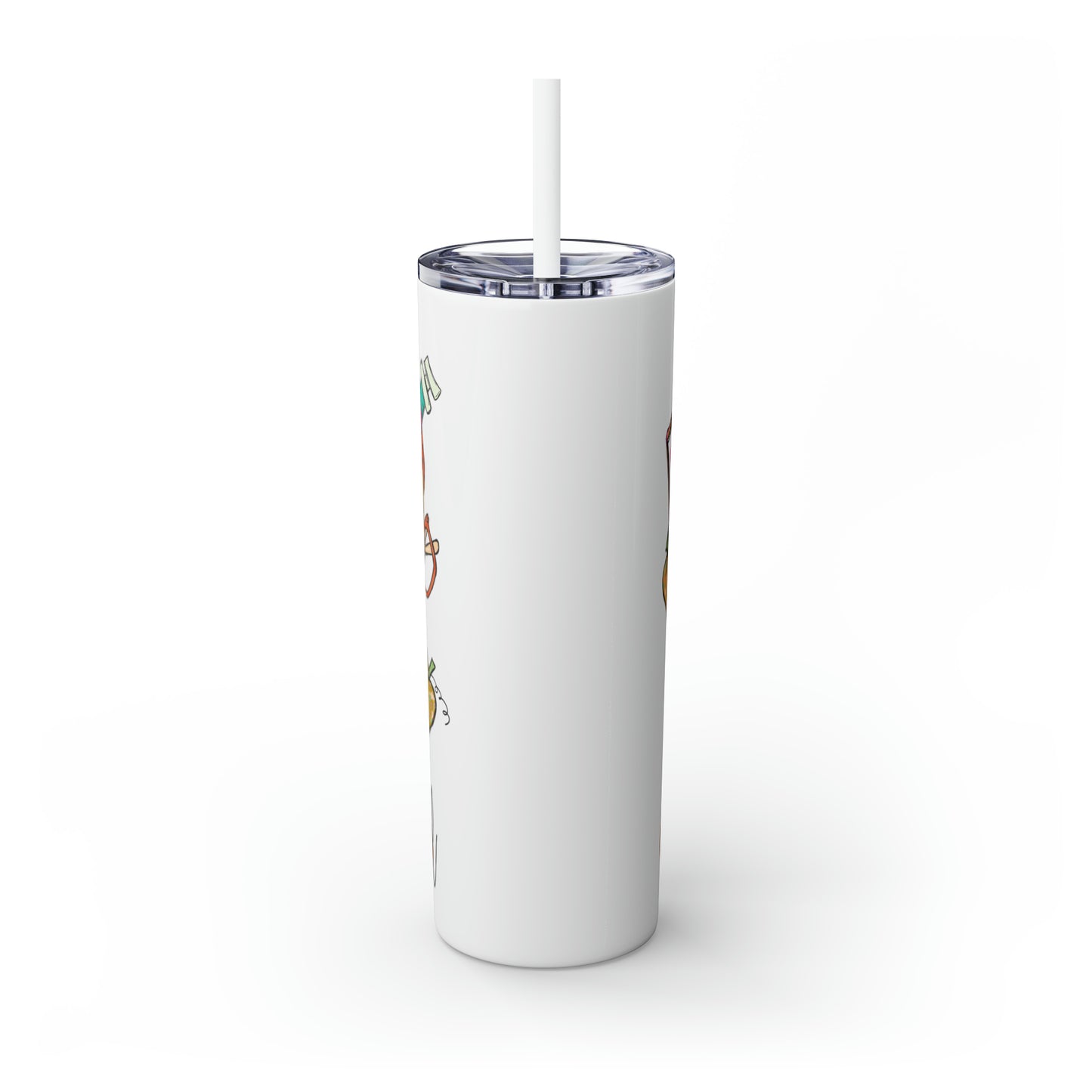 Skinny Tumbler with Straw, 20oz, Dental Squad