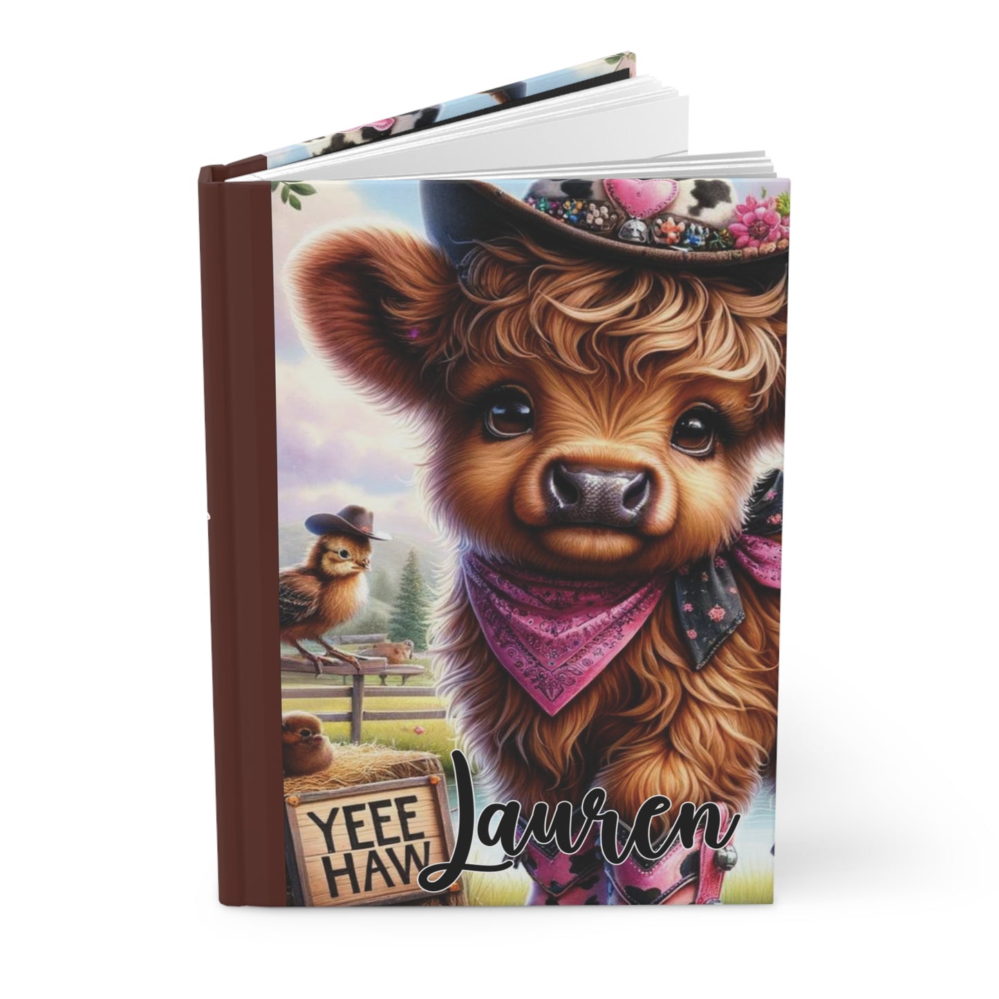 Personalised Hardcover Journal Matte, Highland Cow, awd-1417