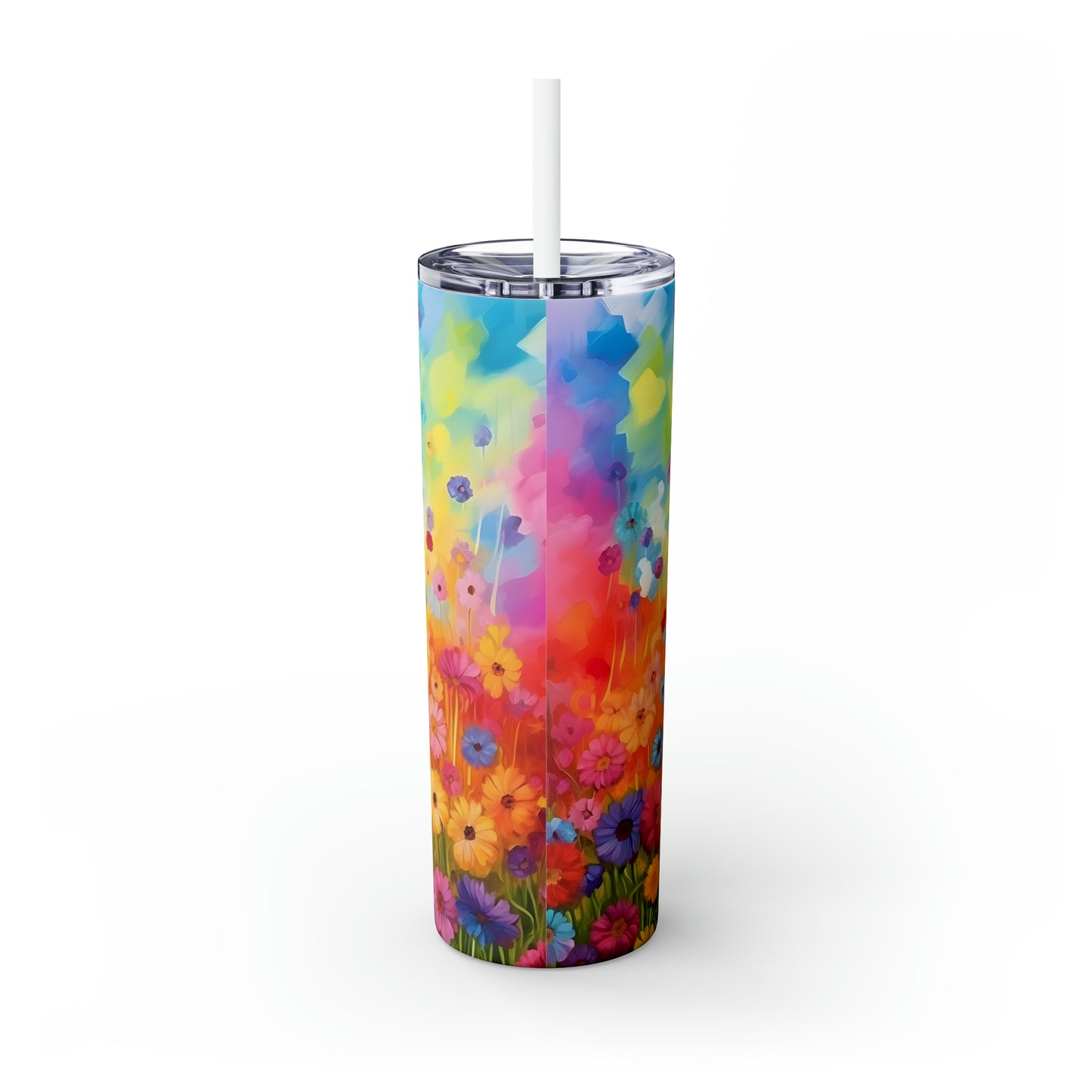 Skinny Tumbler with Straw, 20oz, Llama