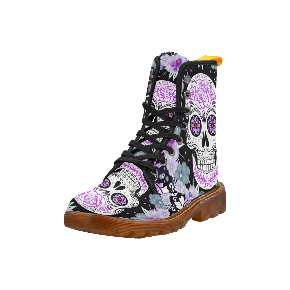 flower skull Martin Boots For Men Model 1203H