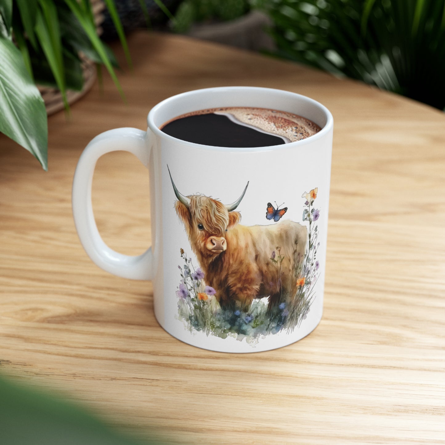 Personalised/Non Personalised Highland Cow, Ceramic Mug 11oz, Highland Cow Mug