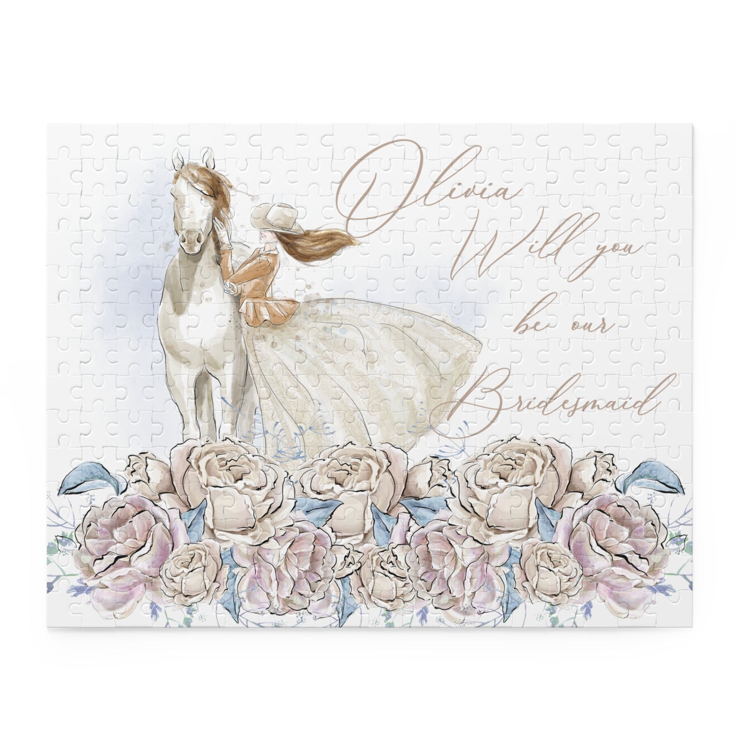 Personalised/Non-Personalised Puzzle, Just a Girl Who Loves Horses, Will you be my Bridesmaid (120, 252, 500-Piece)