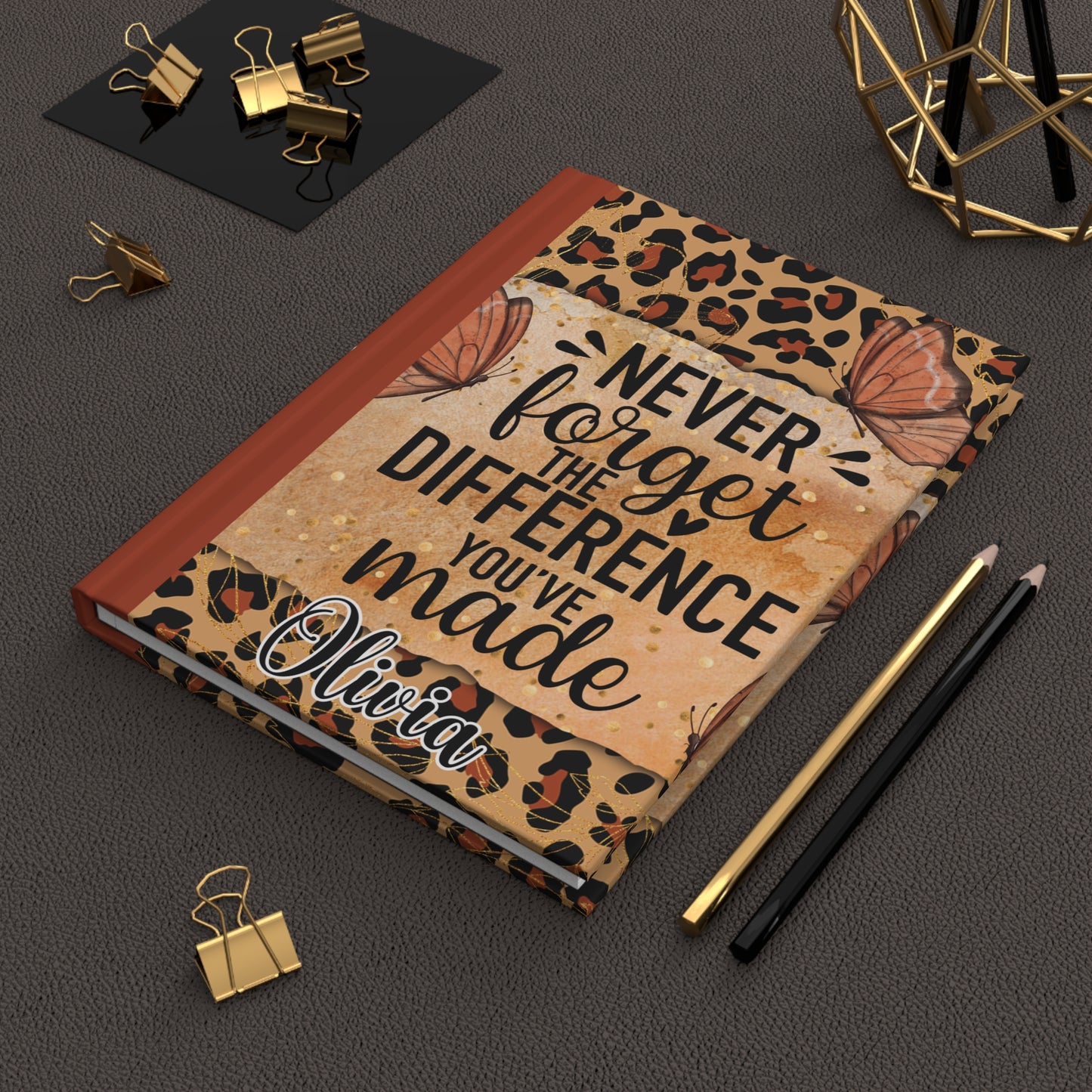 Personalised Hardcover Journal Matte, Never forget the difference you made, awd-1712