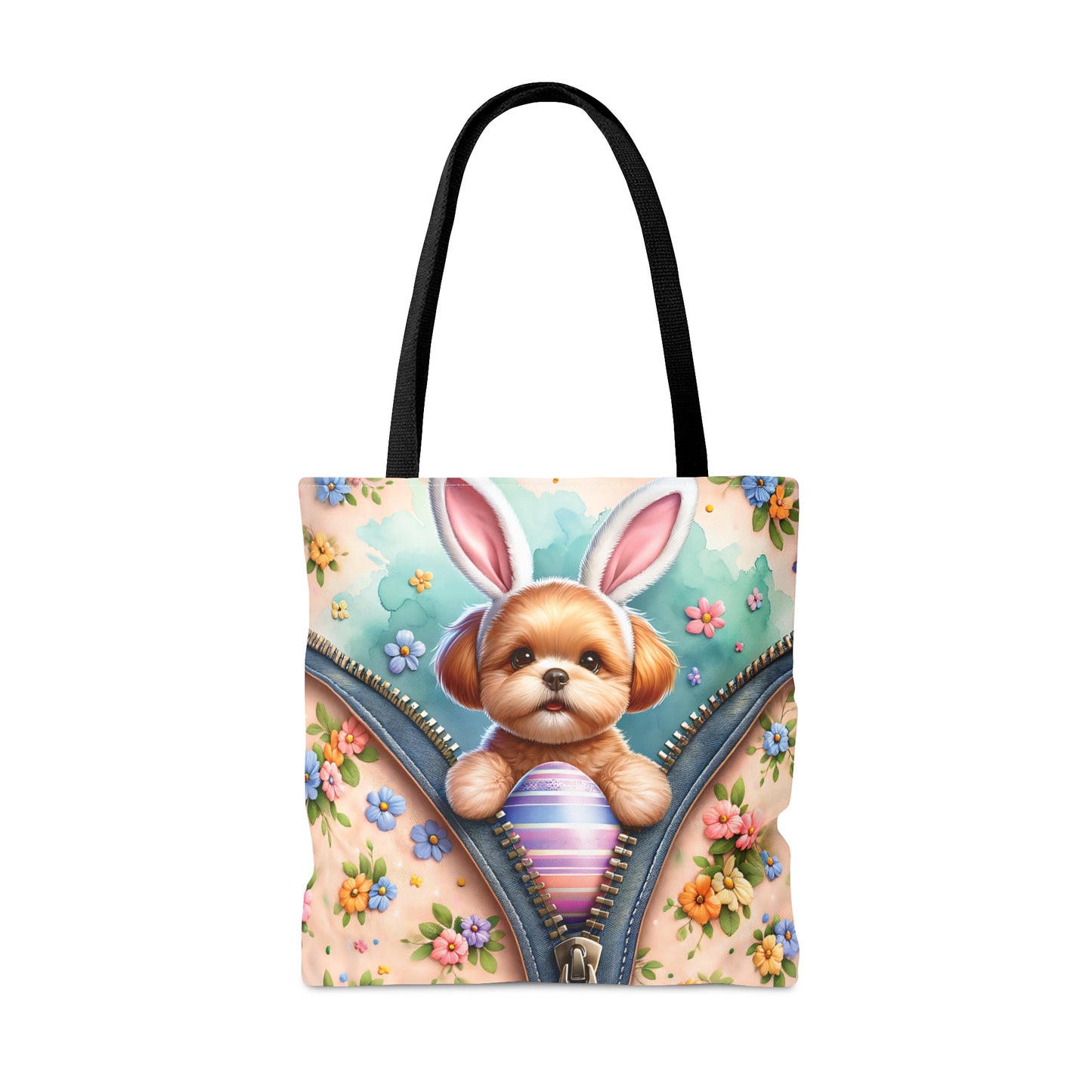 Tote Bag, Easter, Cute Dog with Bunny Ears, Personalised/Non-Personalised Tote bag