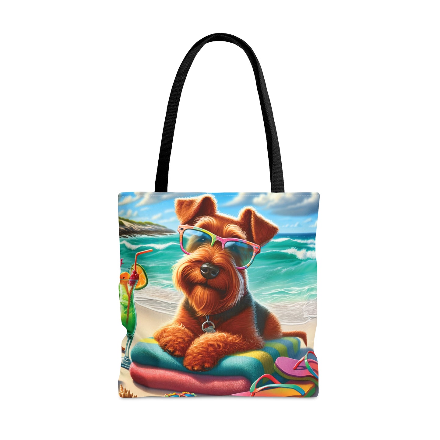 Tote Bag, Dog on Beach, Irish Terrier, Tote bag,  awd-1216