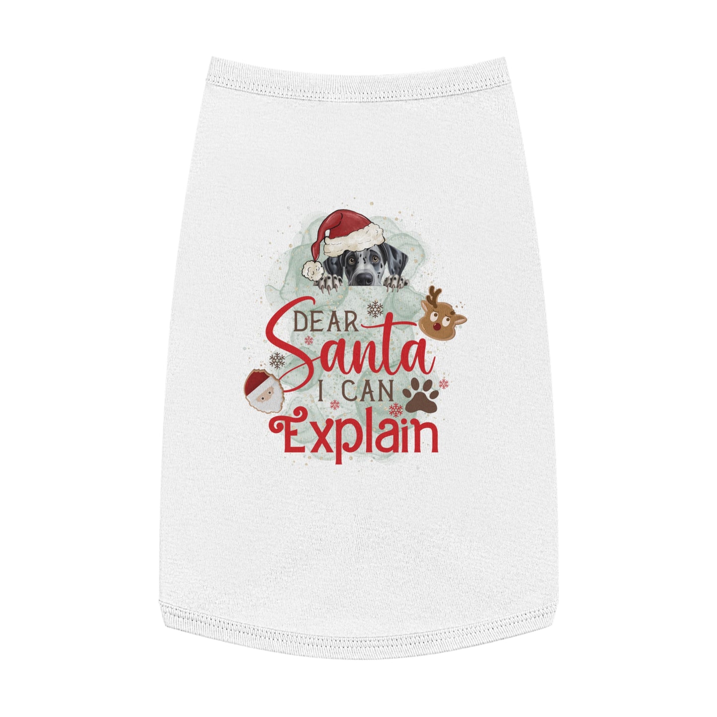 Pet Tank Top, Santa I Can Explain, Christmas Pet Tank Top