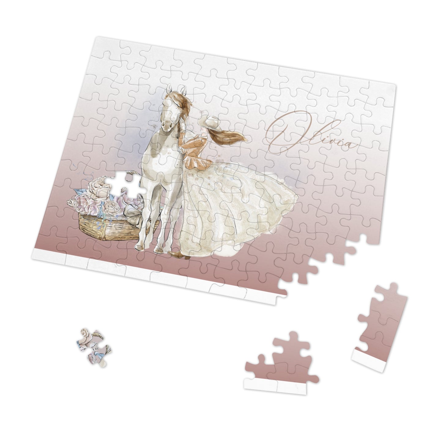 Jigsaw Puzzle, Western, Just a Girl Who Loves Horses, Personalised/Non-Personalised (30, 110, 252, 500,1000-Piece)