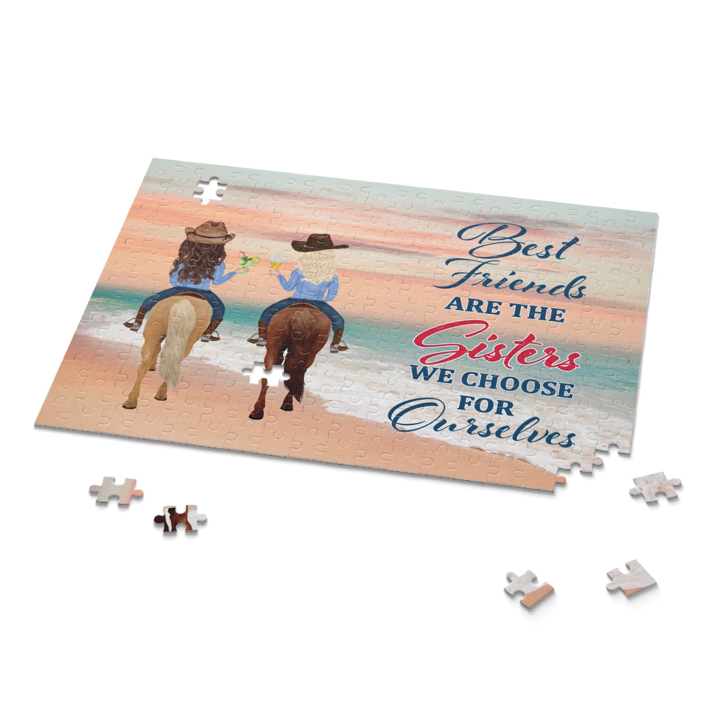 Personalised/Non-Personalised Puzzle, Country & Western, Best Friends (120, 252, 500-Piece)