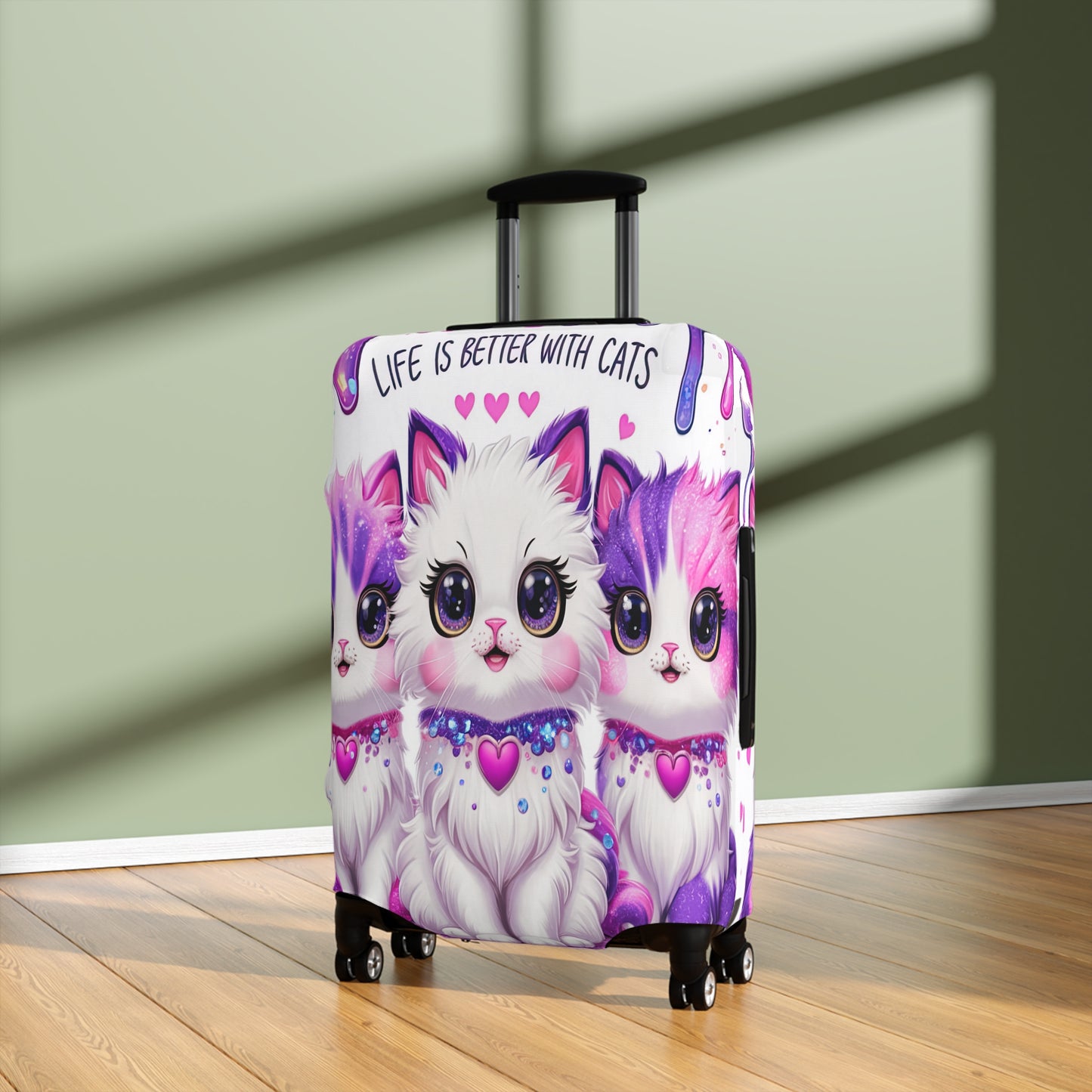 Luggage Cover, Life is Better with Cats, awd-3106