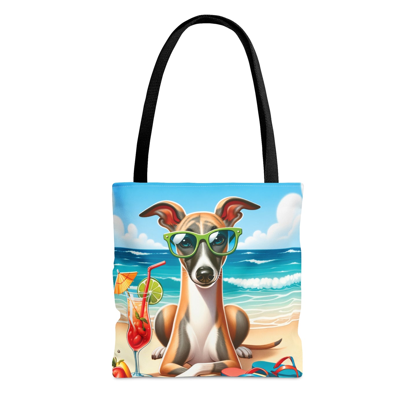 Tote Bag, Dog on Beach, Whippet, Tote bag,  awd-1252