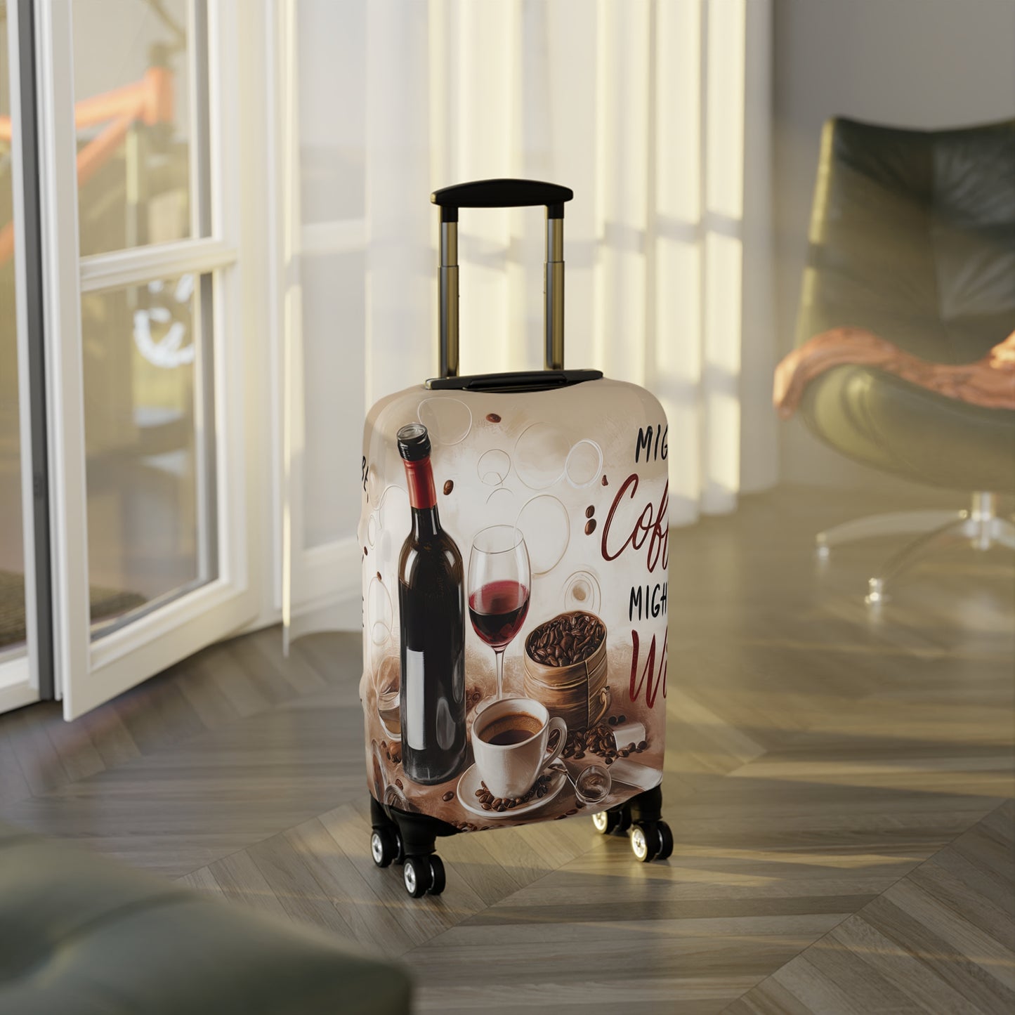 Luggage Cover, Might be Coffee might be Wine, awd-1707