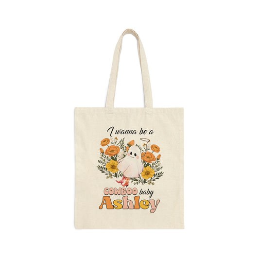 Cotton Canvas Tote Bag, Personalized Trick or Treat Bag, Personalised Halloween Bag, Halloween Tote, Kids Halloween Bag, Trick-or-Treat Bag