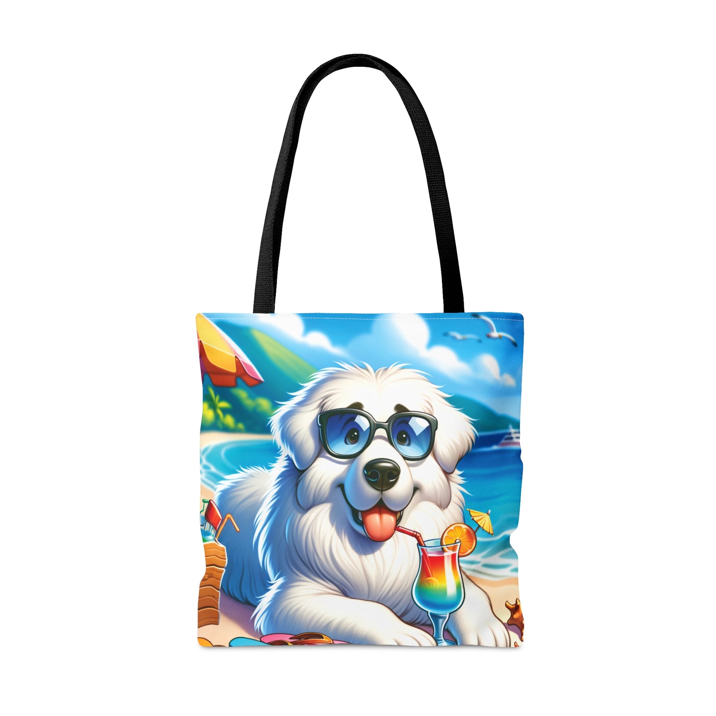 Tote Bag, Dog on Beach, Great Pyrenees, Tote bag, awd-1214