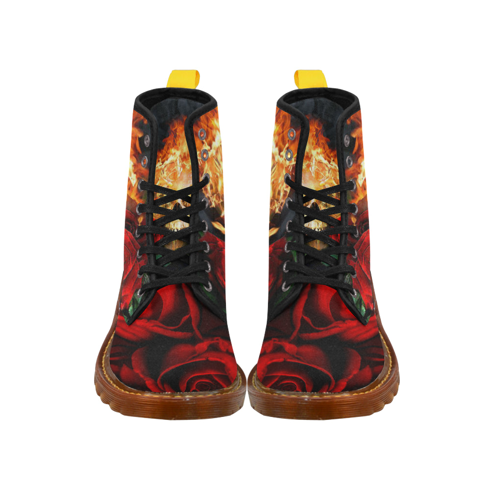 fire and skull Martin Boots For Women Model 1203H