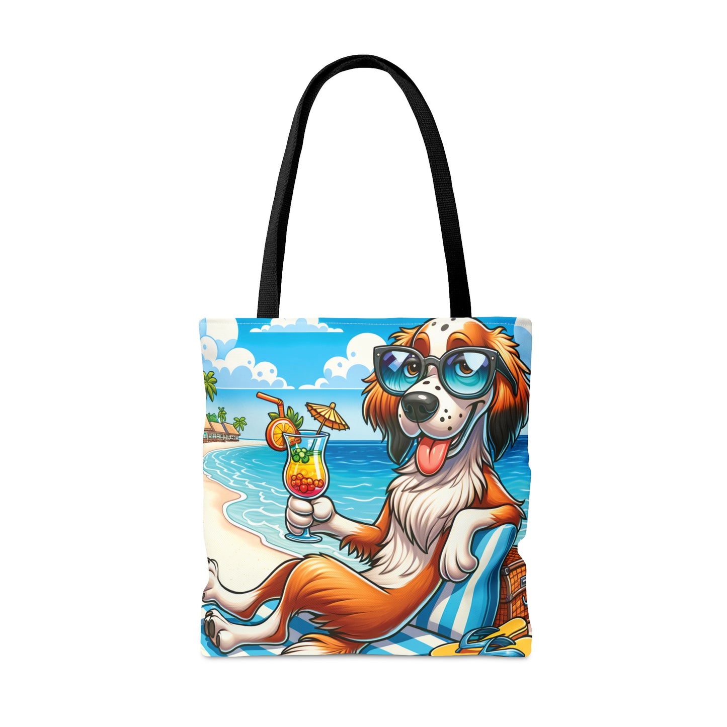 Tote Bag, Dog on Beach, English Setter, Tote bag, awd-1211