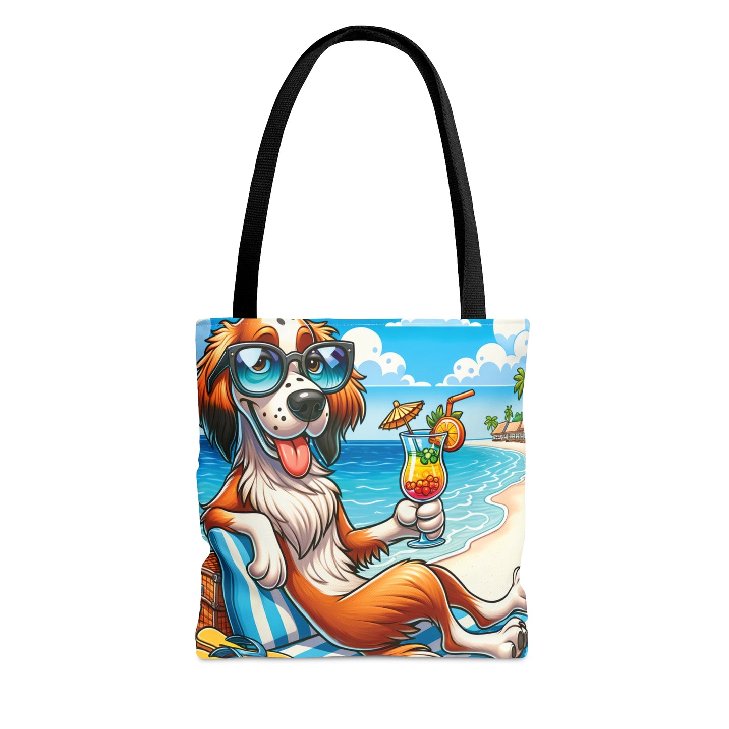 Tote Bag, Dog on Beach, English Setter, Tote bag, awd-1211