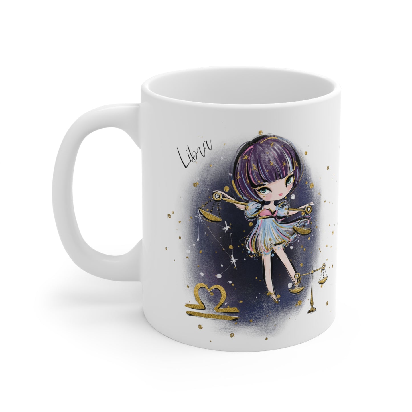 Personalised/Non Personalised Zodiac Sign, Libra, Ceramic Mug 11oz