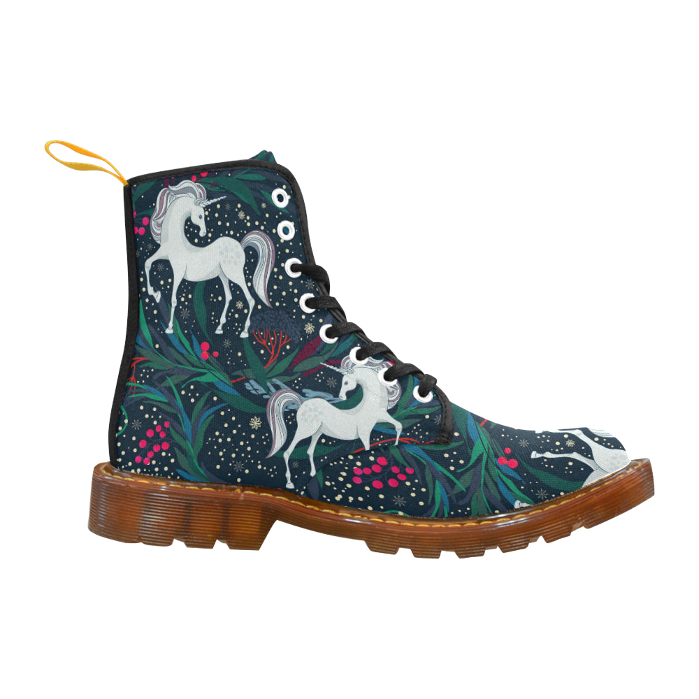 Fairy magic seamless vector pattern with unicorns Martin Boots For Women Model 1203H