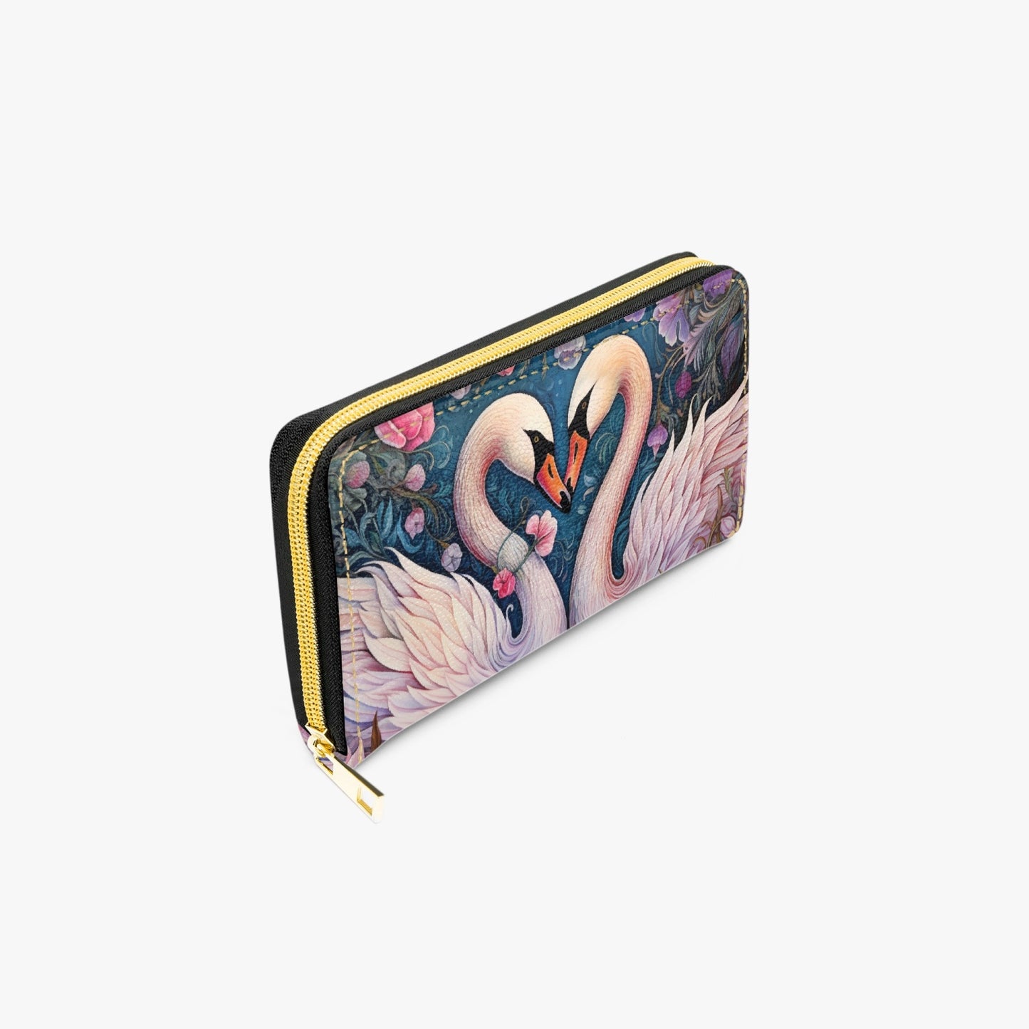 Long Type Zipper Purse - Swan