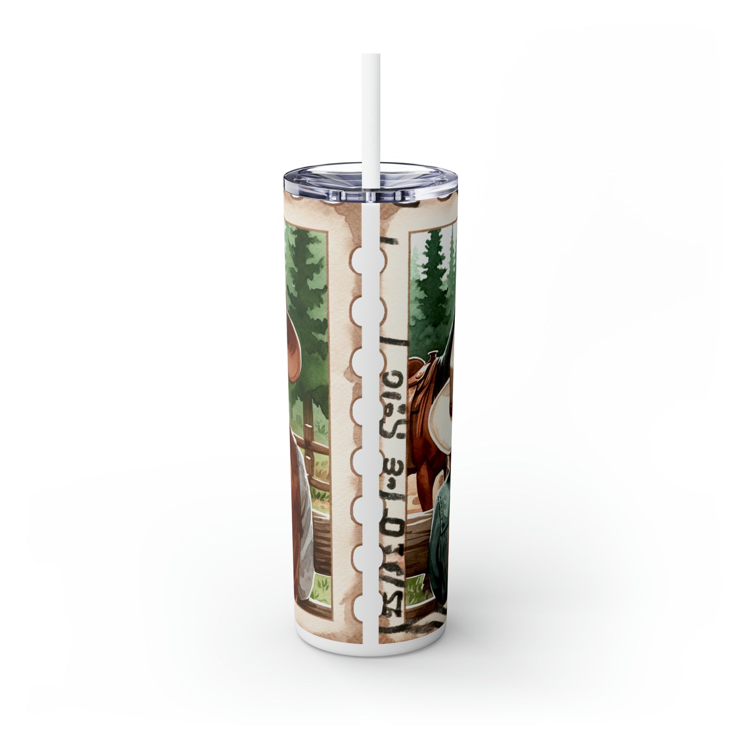 Skinny Tumbler with Straw, 20oz, Country and Western, Best Friends, awd-1008