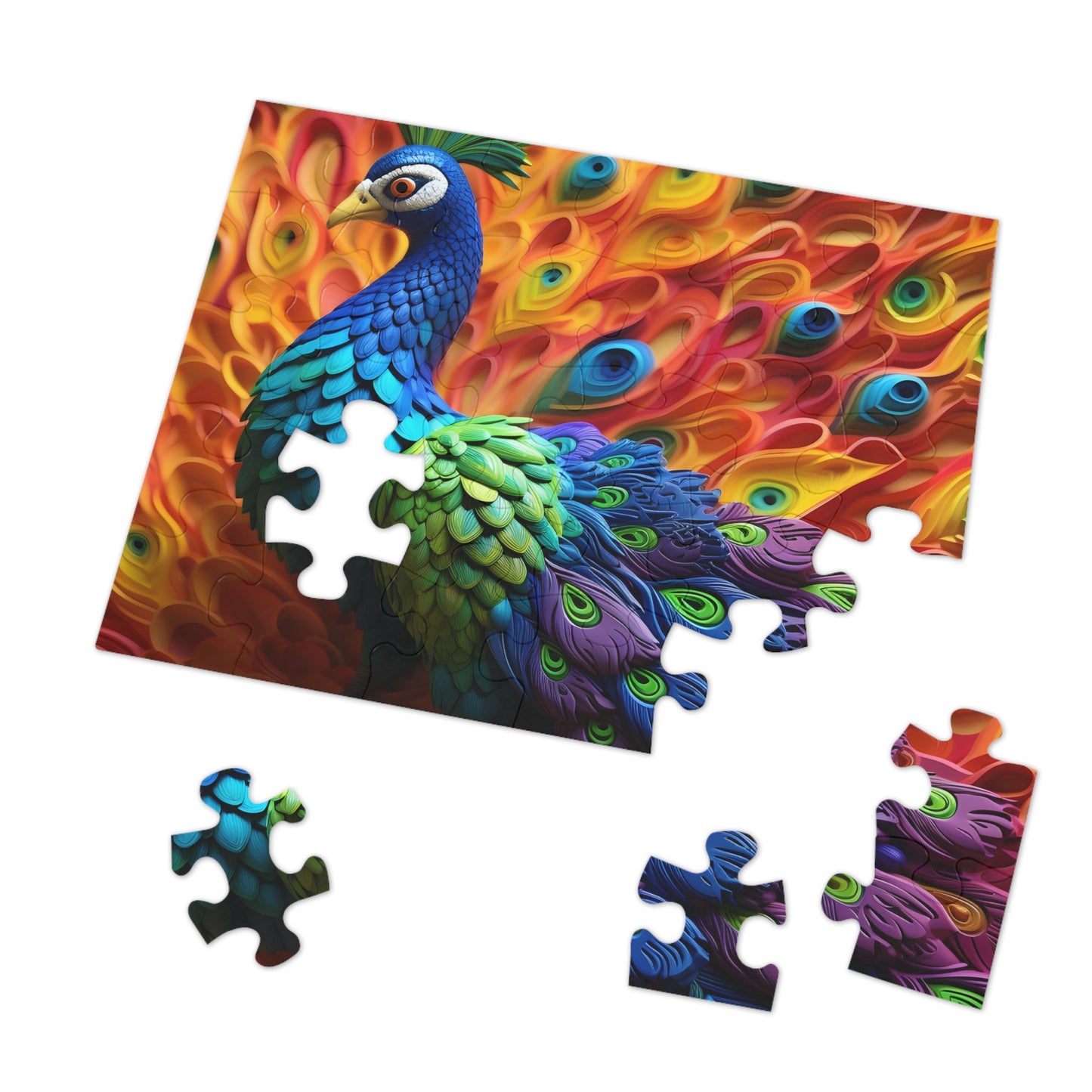 Puzzle, Peacock, Personalised/Non-Personalised (30, 110, 252, 500,1000-Piece) awd-575