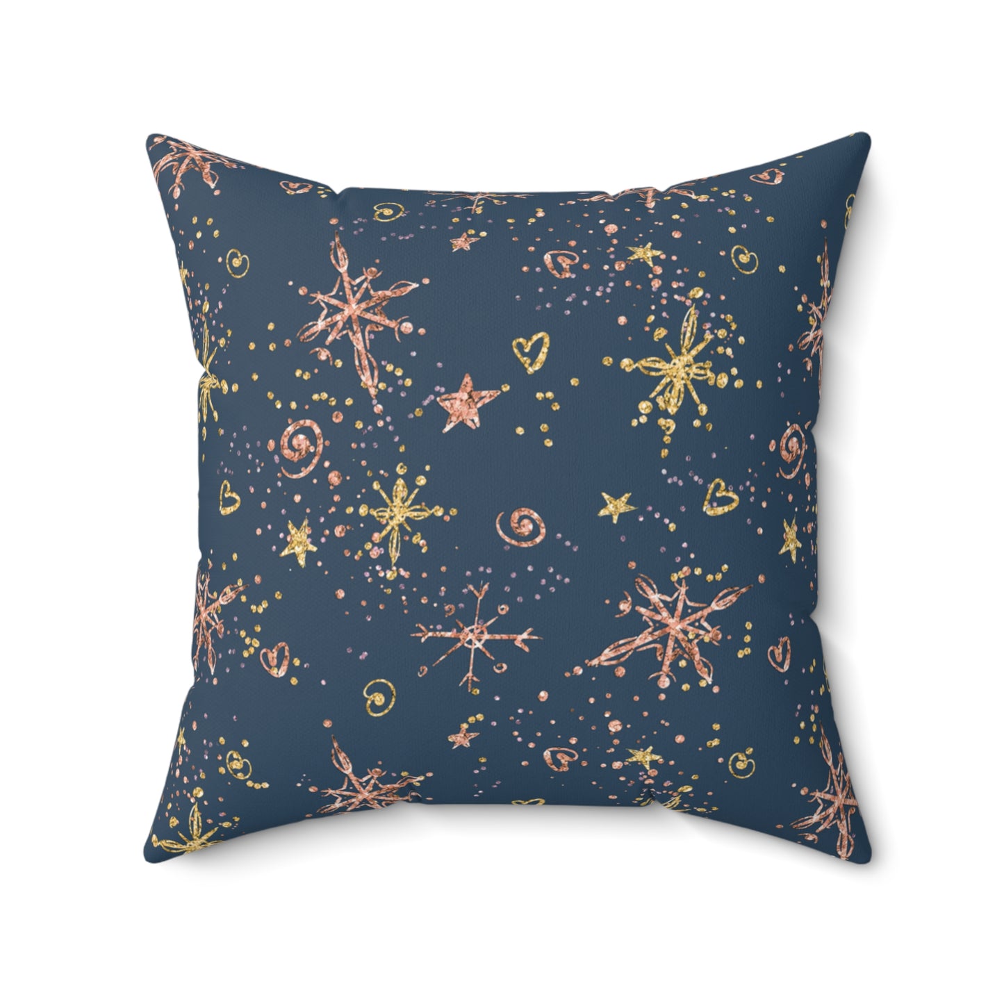 Spun Polyester Square Pillow, Christmas Stars Cushion