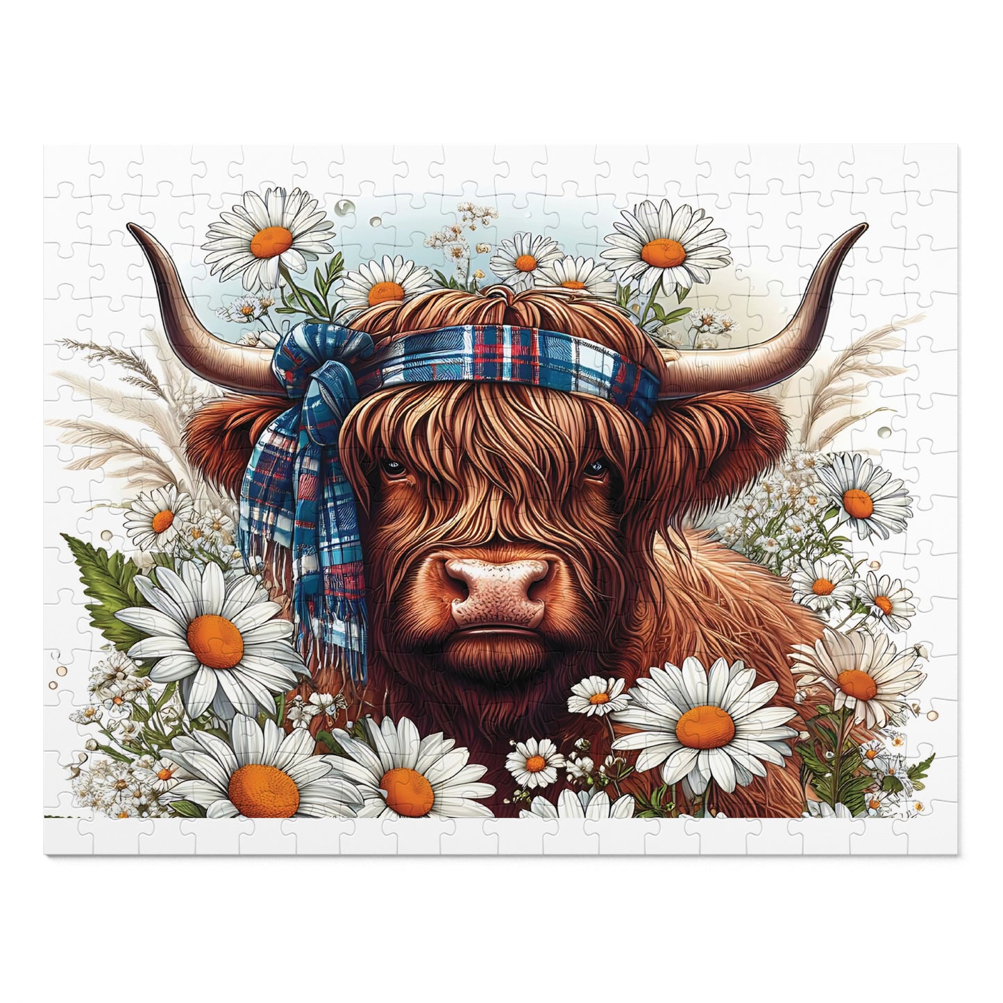 Jigsaw Puzzle, Highland Cow, Personalised/Non-Personalised (30, 110, 252, 500,1000-Piece)