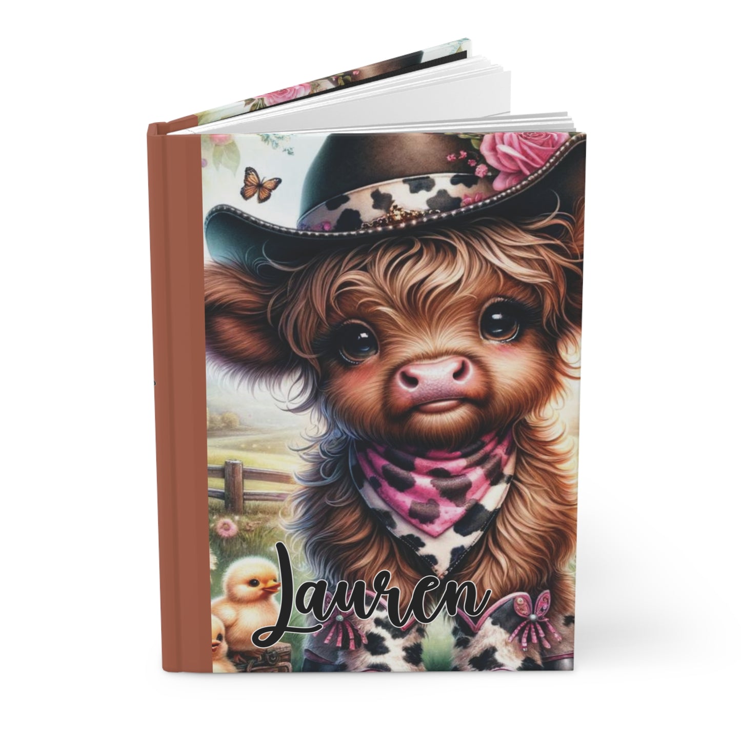 Personalised Hardcover Journal Matte, Highland Cow, awd-1419