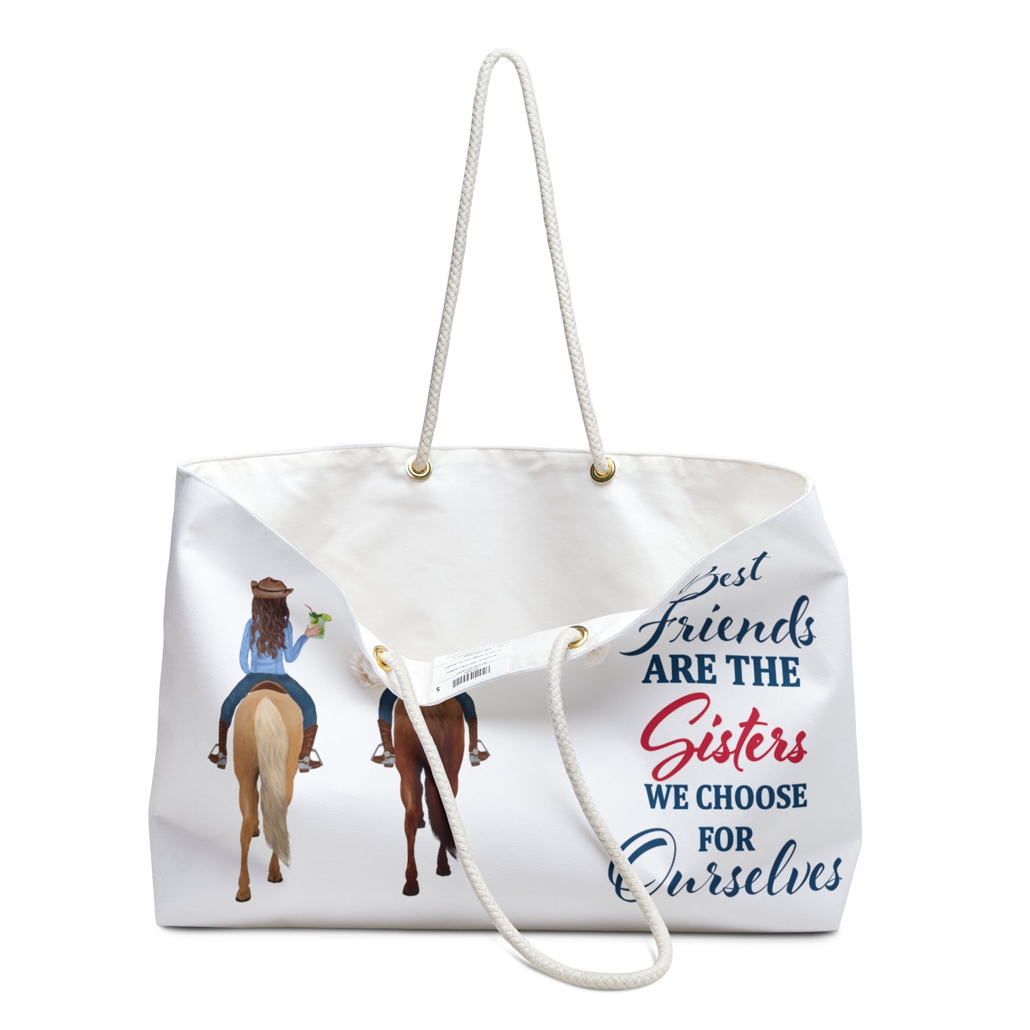 Personalised Weekender Bag, Western, Best Friends, Large Weekender Bag, Beach Bag, Book Bag