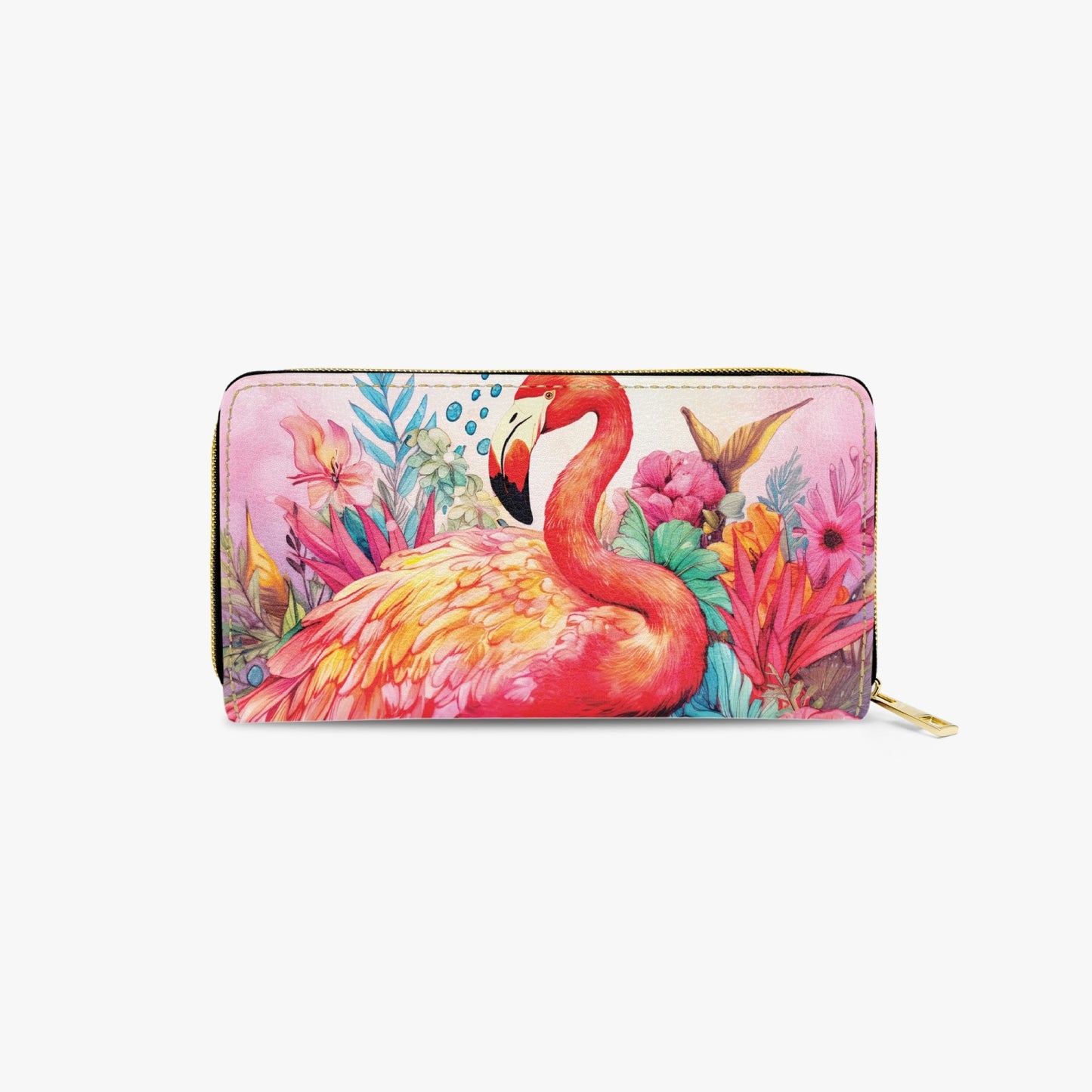 Long Type Zipper Purse - Flamingo