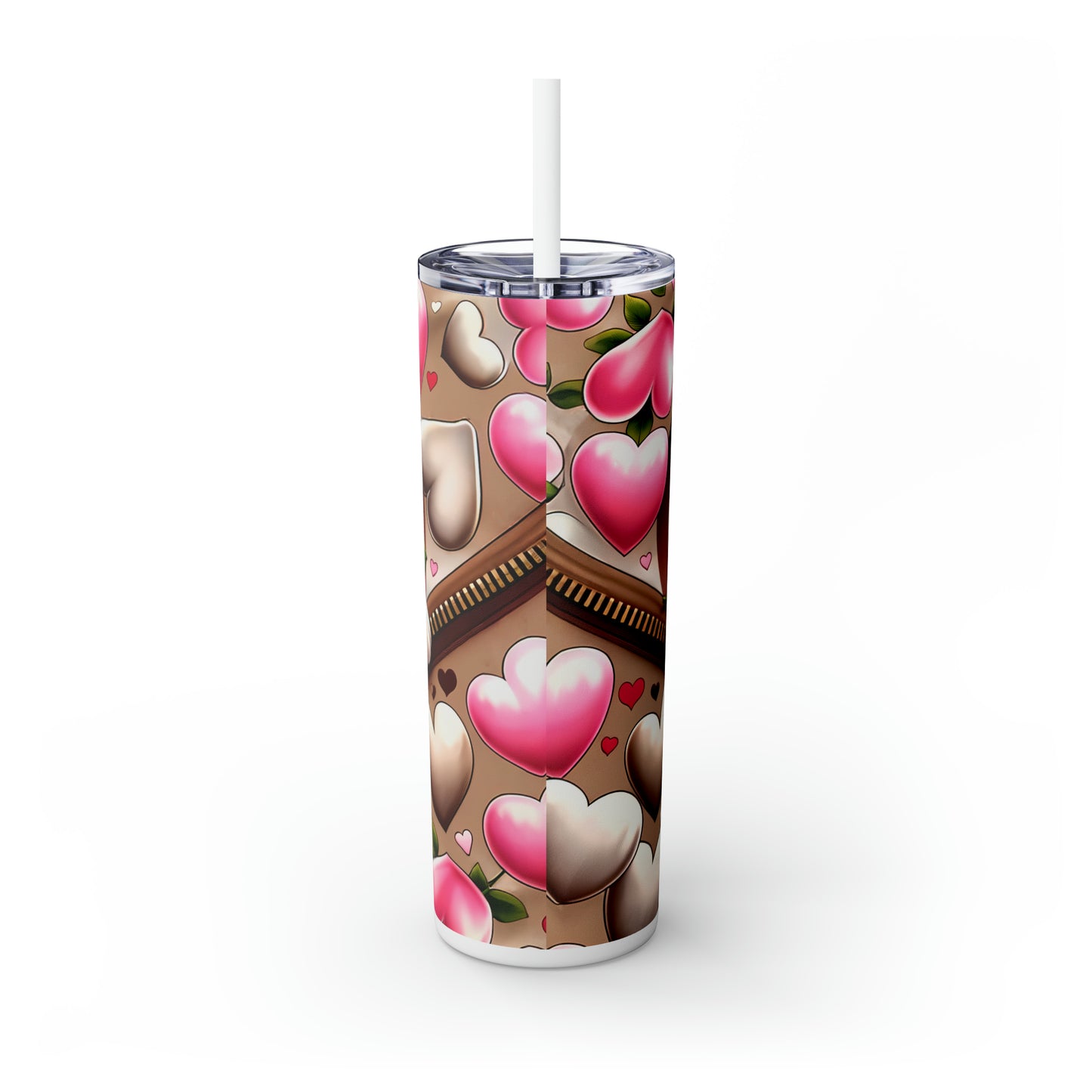 Skinny Tumbler with Straw, 20oz, Dog, Valentines Day, awd-904