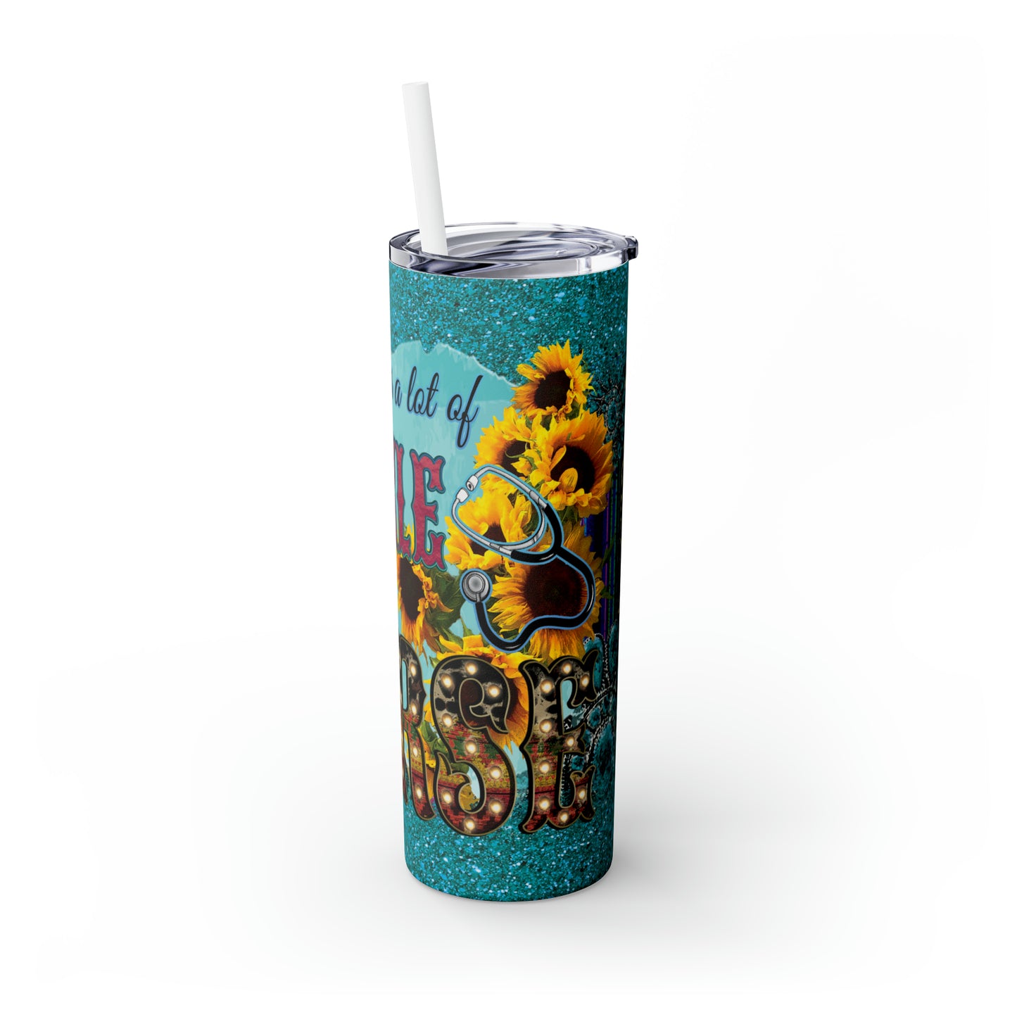 Skinny Tumbler with Straw, 20oz, Nurse, It Take Sparkle to be a Nurse