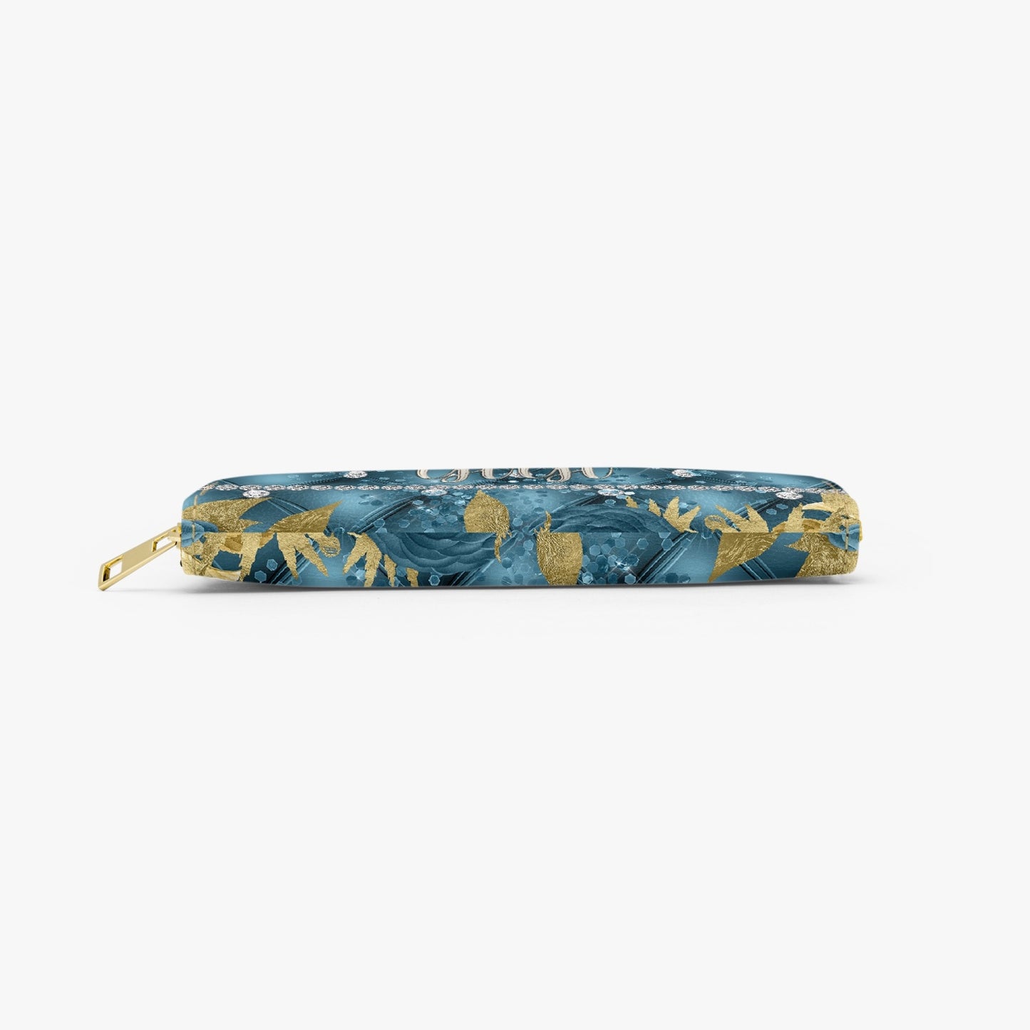 Long Type Zipper Purse - Teal Floral - GiGi