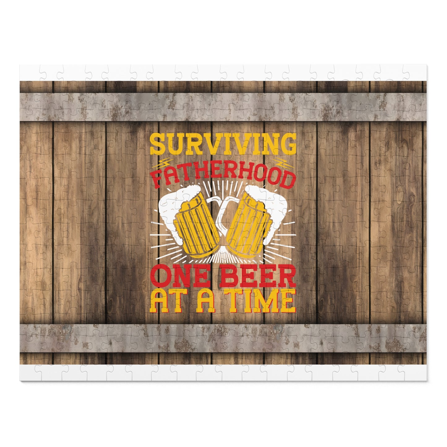 Puzzle, Dad, Surviving Fatherhood one Beer at a time, Personalised/Non-Personalised (30, 110, 252, 500,1000-Piece) awd-564