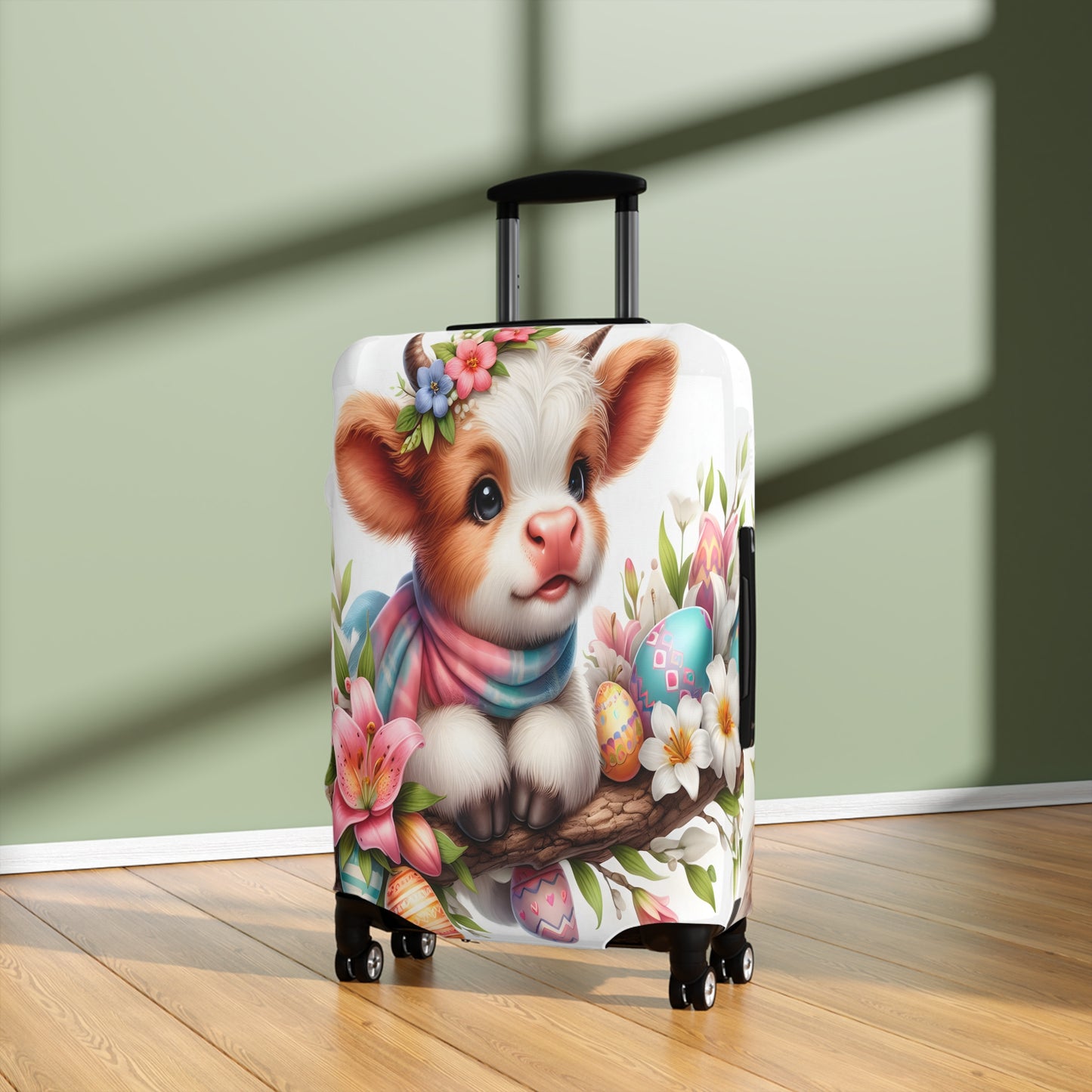 Luggage Cover, Easter, Highland Cow, awd-1632