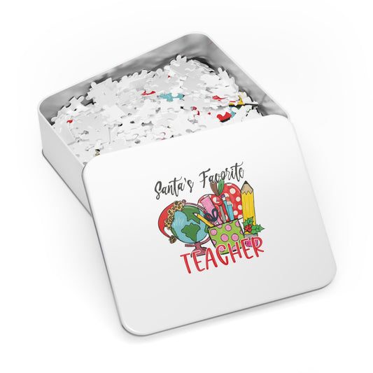 Jigsaw Puzzle, Santa's Favorite Teacher, Personalised/Non-Personalised (30, 110, 252, 500,1000-Piece)