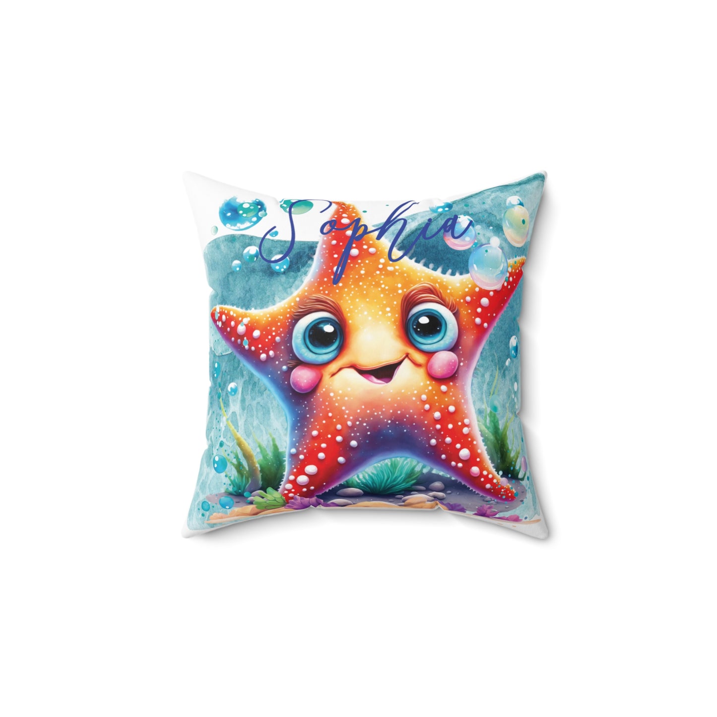 Personalised Polyester Square Cushion, Starfish cushion