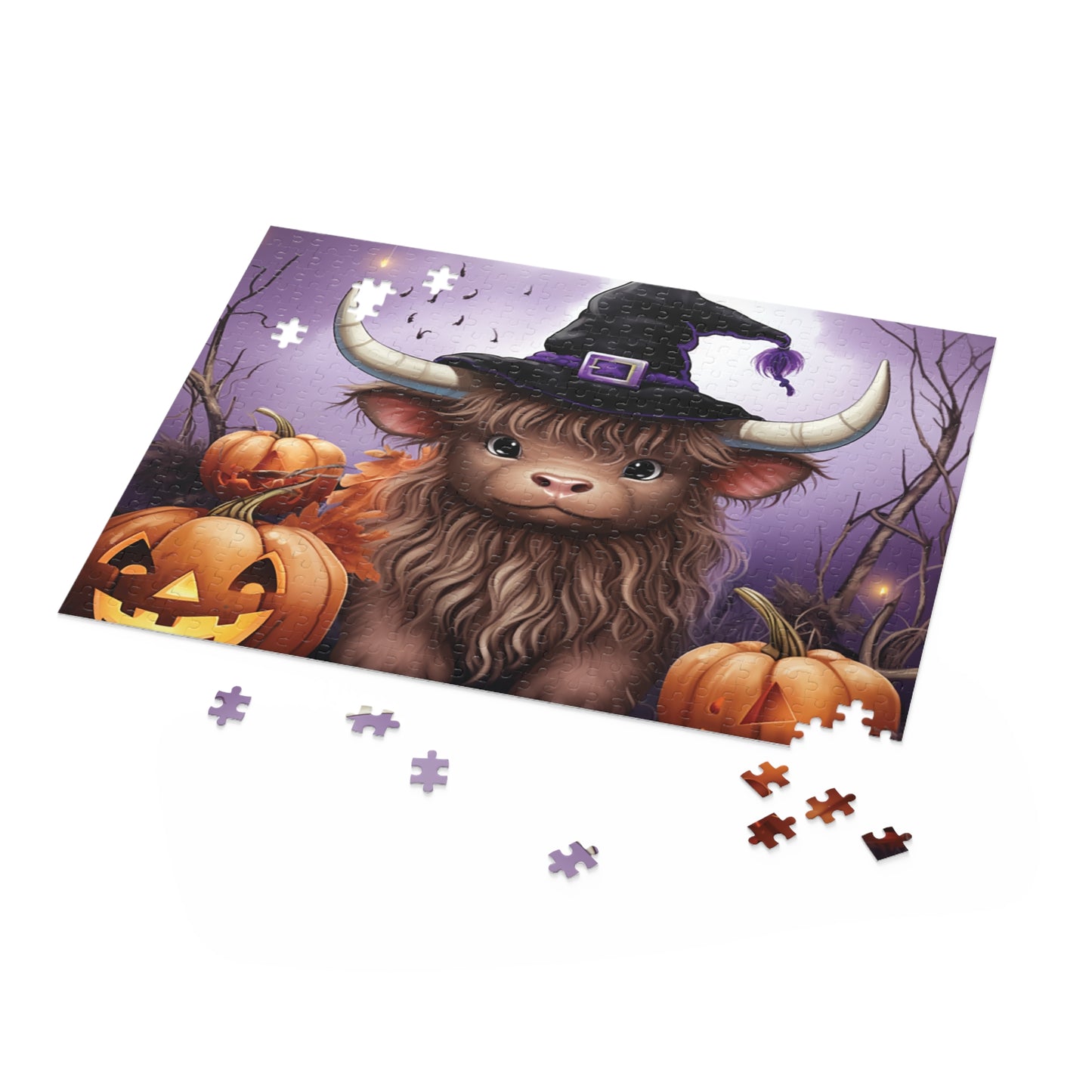 Personalised/Non-Personalised Puzzle, Highland Cow (120, 252, 500-Piece)