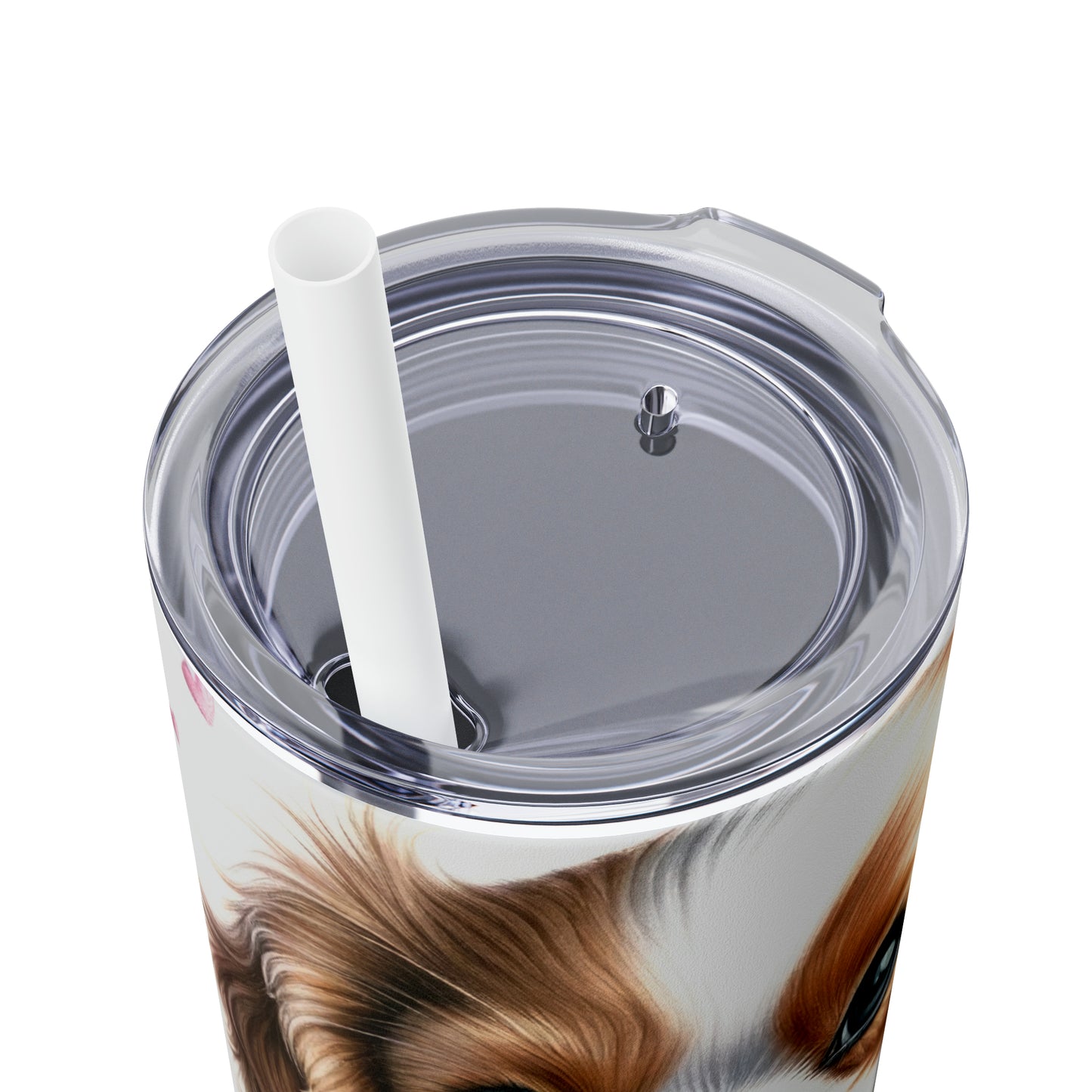 Skinny Tumbler with Straw, 20oz, Dog, Valentines Day, awd-833