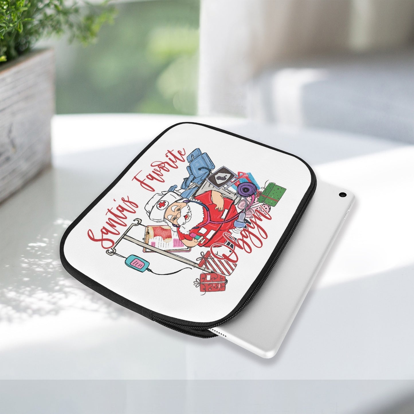 Tablet Sleeve - Santa's Favorite Obgyn, awd-542