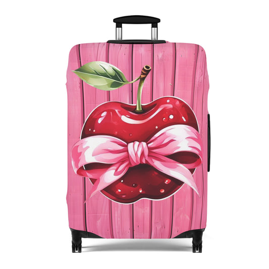 Luggage Cover, Rockabilly, Coquette, Pink Timber, Apple and Ribbon, awd-2526