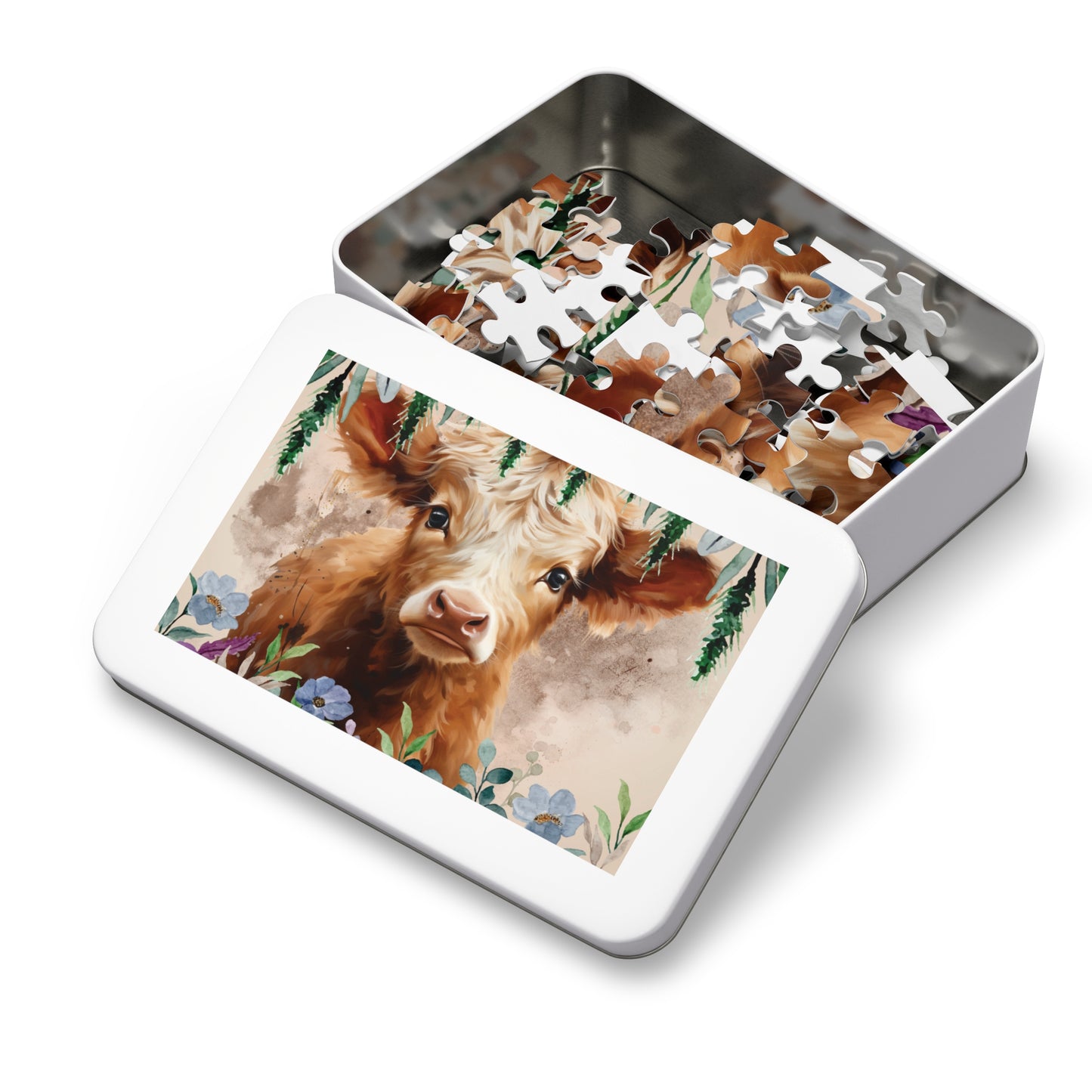 Jigsaw Puzzle, Highland Cow, Personalised/Non-Personalised (30, 110, 252, 500,1000-Piece)