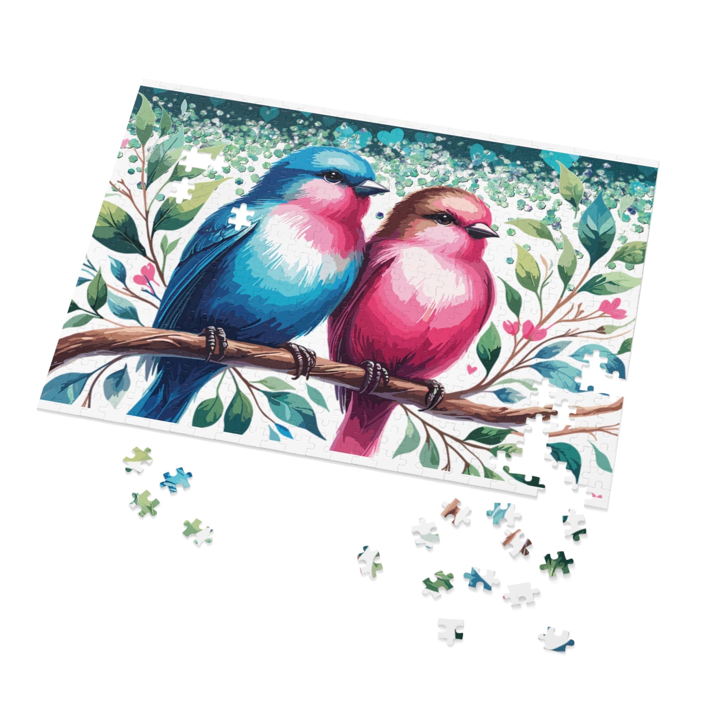 Puzzle, Love Birds, Personalised/Non-Personalised (30, 110, 252, 500,1000-Piece) awd-640