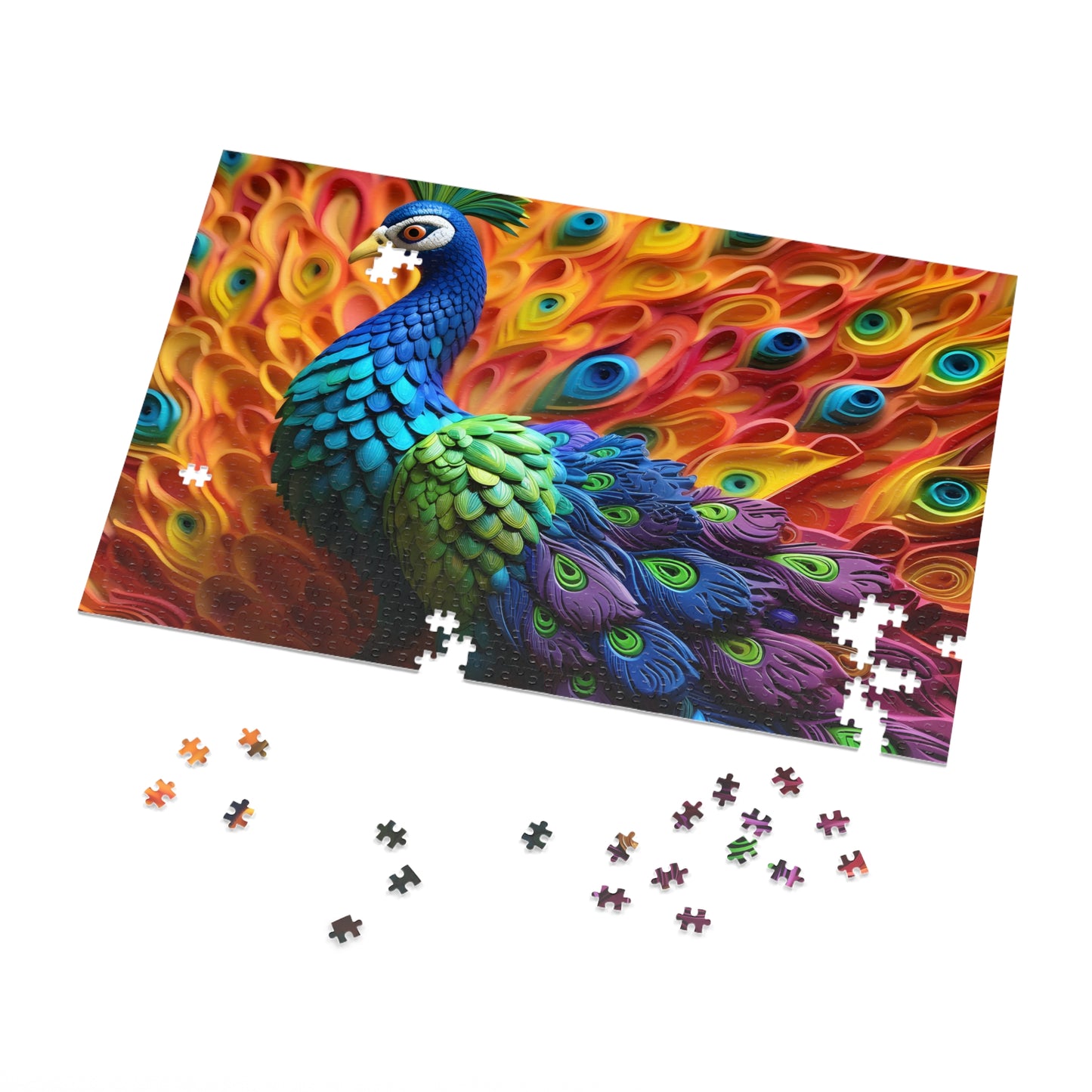 Puzzle, Peacock, Personalised/Non-Personalised (30, 110, 252, 500,1000-Piece) awd-575