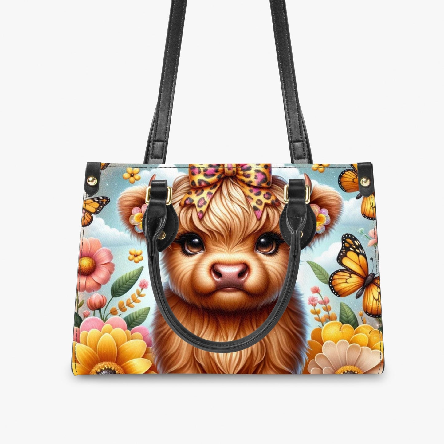 Women's Tote Bag - Long Strap - Highland Cow