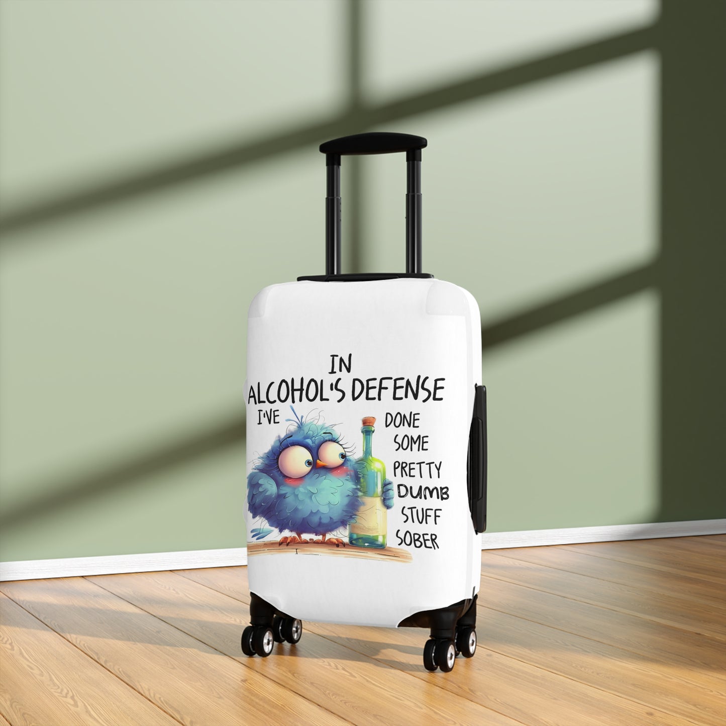 Luggage Cover, Bird, In Alcohol's Defense, awd-4007