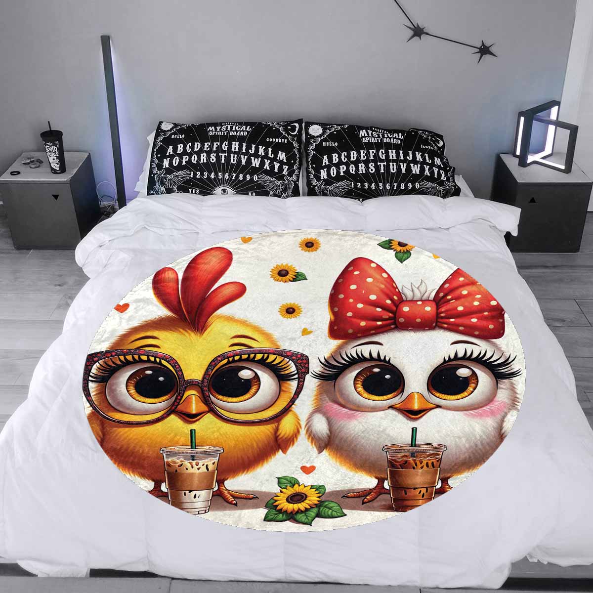 Chickens_Awd35171  Circular Micro Fleece Blanket 60"