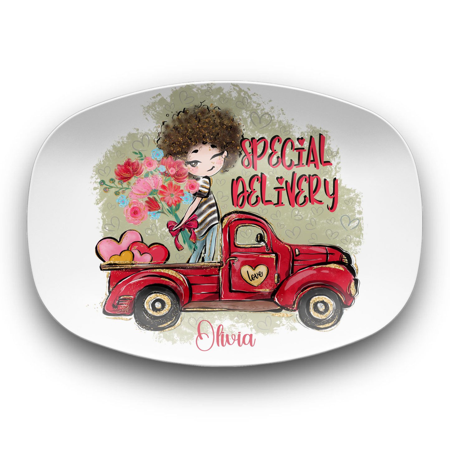 Personalised Valentines Truck Special Delivery Plate