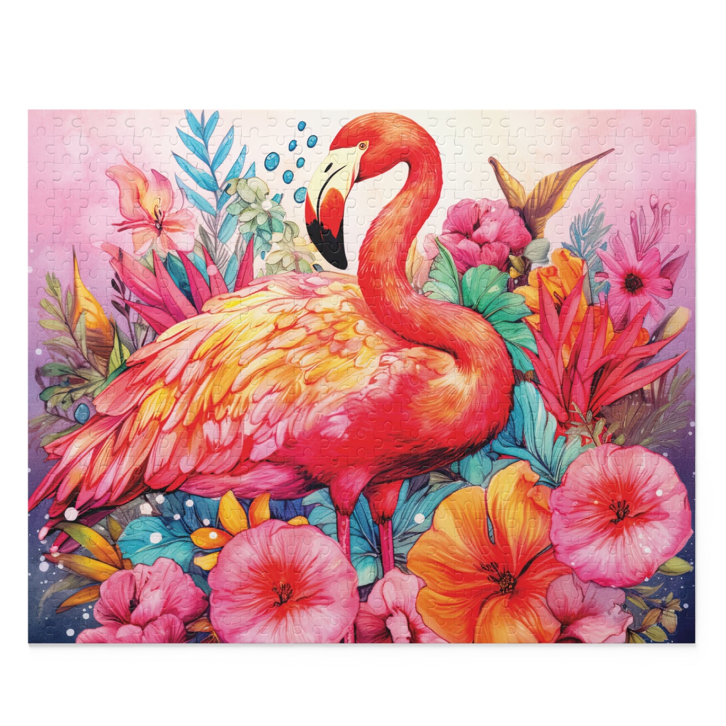 Personalised/Non-Personalised Puzzle, Flamingo (120, 252, 500-Piece)