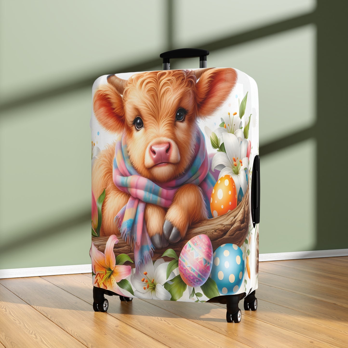 Luggage Cover, Easter, Highland Cow, awd-1621